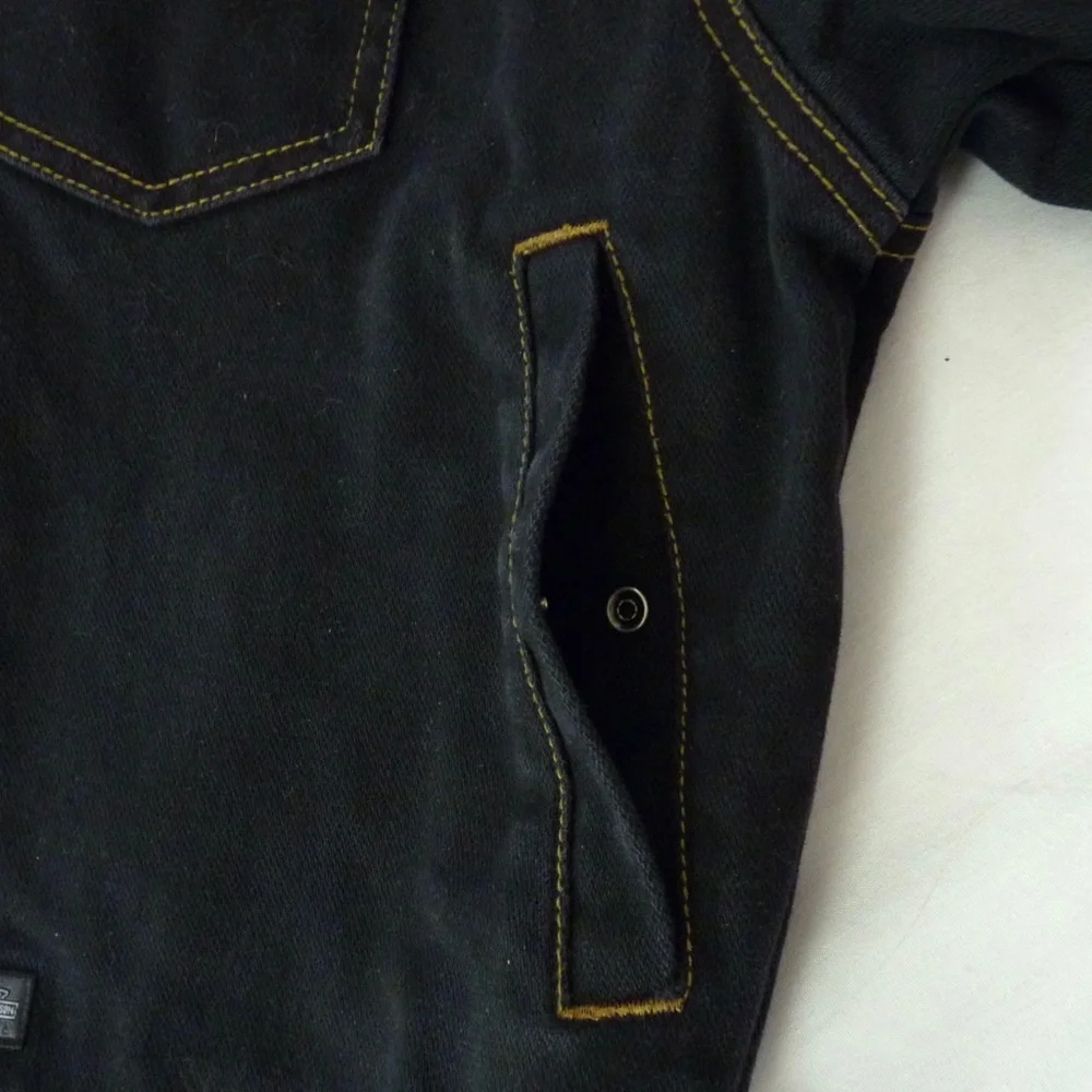 VINTAGE Genuine HARLEY-DAVIDSON Women's L Black Denim Motorcycle Jacket - Picture 13 of 13